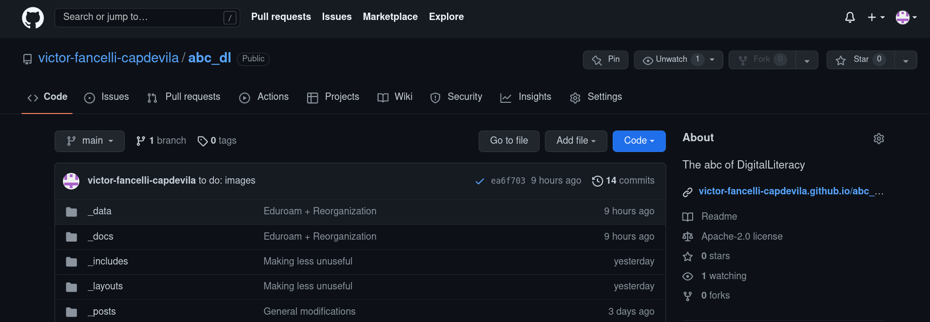 Screenshot from github